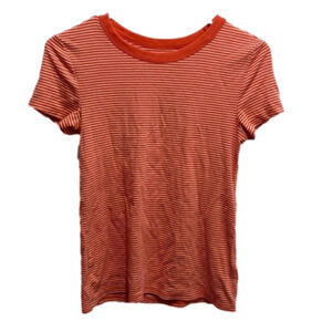 OLD navy striped tee orange white size XS extra small B-1
